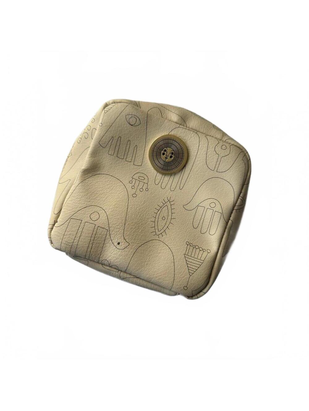 Jungalow Target Boho Hamsa Print Travel Jewelry Organizer, Cream and Teal